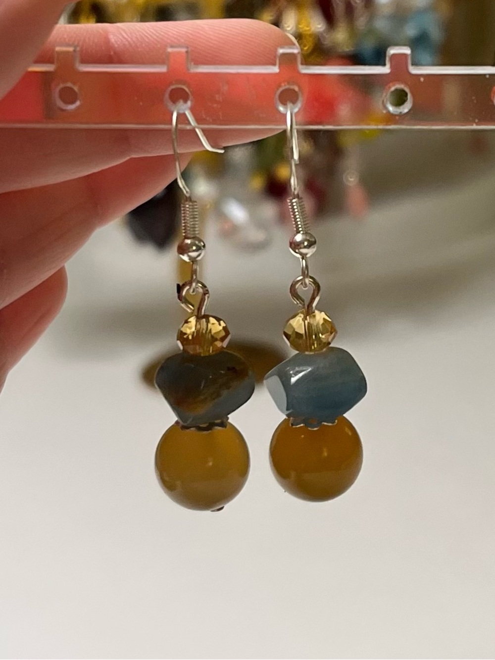 Agate & Crystal Dangle Earrings